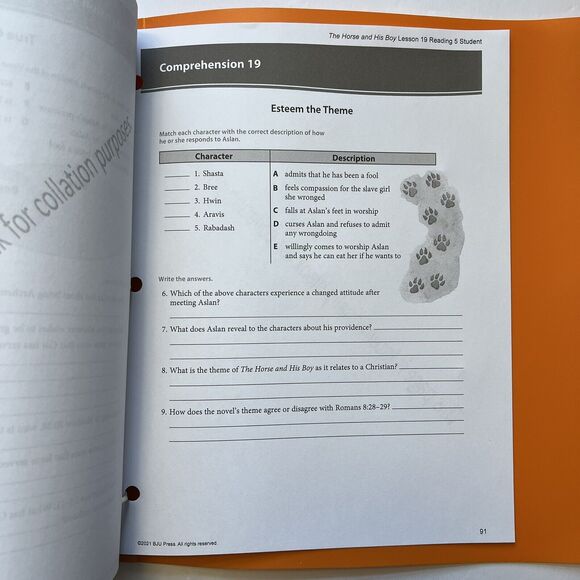 BJU Press Reading 5 Quests Student Handouts Homeschool Curriculum 452391 - Picture 16 of 16